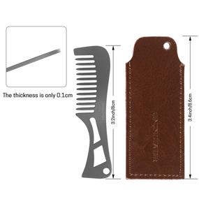 img 2 attached to WISEPRO Titanium Mustache Keychain Comb，Suitable