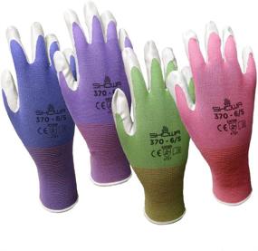 img 4 attached to 🧤 Small Assorted Colors NT370 Atlas Nitrile Garden Gloves - 6 Pack