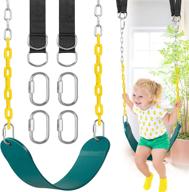 🌳 high-quality swing seat with 66" chain- heavy duty, 300lb capacity - ideal outdoor tree swing set for kids and adults - green логотип