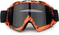 🕶️ uv400 anti-scratch motorcycle goggles: dust-proof & fog-resistant | adjustable strap & color lens | ideal for atv, dirt bike, motocross | adult & youth | black orange camo logo