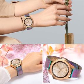 img 1 attached to 📱 JOHIPI Совместимо с Samsung Galaxy Watch 4 40 мм 44 мм / Watch 4 Classic 46 мм 42 мм / Active 2 / Watch 42 мм / Watch 3 41 мм / Active 40 мм Ремешки, Цветной 20 мм Стальная сетчатая петля для женщин и мужчин