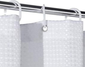 img 3 attached to 🚿 Grey Gradient Textured Fabric Bath Shower Curtain - Ombre Shower Curtains with 12 Hooks, 70 x 72 inch