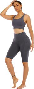 img 1 attached to ATHVOTAR Shorts Pockets Spandex Control Sports & Fitness in Team Sports