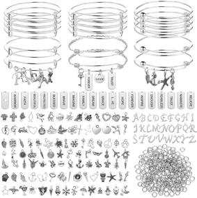 img 4 attached to Все-в-одном набор для создания браслетов со шармами DIY: 363 детали для изготовления украшений - браслеты, браслеты-бэнглы, шармы, подвески и замочки