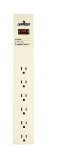 img 1 attached to 💡 Leviton 5100-S15 Surge Protected 6-Outlet Strip with Switch - General Duty, 15A, 120V, 15ft Cord, Beige