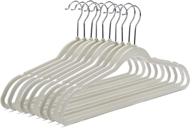 🧥 pack of 50 ivory non-velvet non-flocked thin compact hangers in ivory/beige логотип