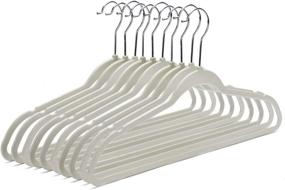 img 4 attached to 🧥 Pack of 50 Ivory Non-Velvet Non-Flocked Thin Compact Hangers in Ivory/Beige