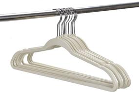 img 3 attached to 🧥 Pack of 50 Ivory Non-Velvet Non-Flocked Thin Compact Hangers in Ivory/Beige