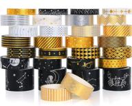 набор премиум-вашей-ленты с золотистой фольгой - 30 рулонов, дизайн вселенной, идеально подходит для ведения бюллетеня, скрапбукинга и рукоделия. логотип