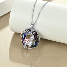 img 3 attached to ONEFINITY Sterling Necklace Crystal Pendant: Dazzling Jewelry for Girls