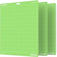 xinart green standardgrip cutting mat set for cricut maker 3/maker/explore 3/air 2/air/one - 12x12 inch, pack of 3 mats - adhesive sticky quilting cricket cutting mats for cricut replacement accessories logo