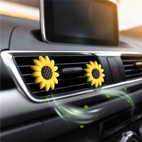 img 2 attached to 🌻 2xPACK Sunflower Car Accessories: Charming Air Freshener & Decorative Clip for Girasoles Lovers!