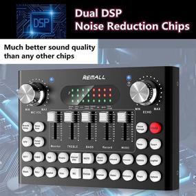img 3 attached to V8 Sound Card: REMALL Live Sound Effects Machine with Voice Changer & Bluetooth Podcast Equipment Bundle
