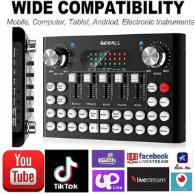 img 2 attached to V8 Sound Card: REMALL Live Sound Effects Machine with Voice Changer & Bluetooth Podcast Equipment Bundle
