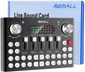 img 4 attached to V8 Sound Card: REMALL Live Sound Effects Machine with Voice Changer & Bluetooth Podcast Equipment Bundle
