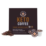 ☕ keto caramel macchiato high performance coffee pods - energy support, metabolism boost, weight loss diet, single serve k cup, brown, 16 count logo
