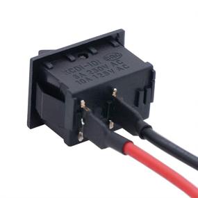 img 2 attached to 🧰 10Pcs Twidec Rocker Switch AC 6A/250V 10A/125V SPST 2 Pins 2 Position ON/Off Car Boat Square Black Toggle Rocker Switch with Pre-soldered Wires - Quality Assurance for 1 Year - KCD1-X-F