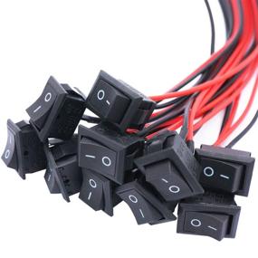 img 4 attached to 🧰 10Pcs Twidec Rocker Switch AC 6A/250V 10A/125V SPST 2 Pins 2 Position ON/Off Car Boat Square Black Toggle Rocker Switch with Pre-soldered Wires - Quality Assurance for 1 Year - KCD1-X-F