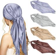 🧣 vicpen 4-piece satin head scarves set: 35 inch large square scarves for luxurious silky headwear logo