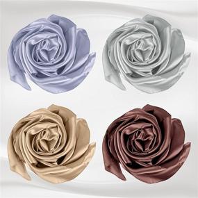 img 1 attached to 🧣 Vicpen 4-Piece Satin Head Scarves Set: 35 Inch Large Square Scarves for Luxurious Silky Headwear