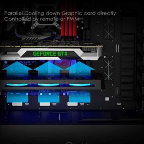 img 2 attached to Кронштейн anidees PCI с пультом дистанционного управления - Графический кулер с 3-мя вентиляторами PWM 80 мм, поддержка Aura SYNC/MSI Mystic Sync/ASROCK Aura RGB/GIGABYTE RGB Fusion (только для 5V 3-х контактных адресуемых заголовков) - AI-GP-CL