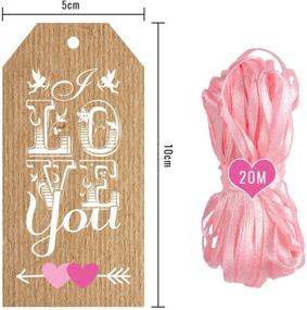 img 3 attached to 💕 Whaline Pink Corrugated Paper Gift Tags 90Pcs Love Heart Hanging Labels for Valentine's Day Party Favor, Wedding Anniversary, DIY Crafts - 6 Design with Pink String, 2 x 4 inches