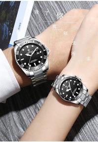 img 3 attached to ⌚ Classic Golden Stainless Steel Couple Watches: Waterproof His and Hers Quartz Timepieces