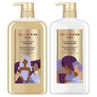 💧 pantene gold series shampoo & conditioner: argan oil moisture boost for natural, coily, and curly hair - 29.2 oz each logo