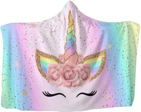 img 3 attached to Unicorn Blanket Wearable Blankets Toddlers