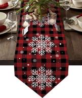 🎅 stylish home dresser scarves for christmas with snowflake design логотип