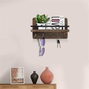img 3 attached to 🔑 Organize Your Entryway with a Stylish Key and Mail Holder for Wall - Featuring a Mail Shelf, Key Rack, Decorative Wall Organizer, and 5 Key Hooks