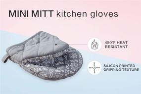 img 3 attached to Silicon Printed Short Oven Mitts - 4PCS in One Bag with Dual Patterns for Heat Insulation, Non-Slip Grip Surface - Ideal for Handling Hot Cookware and Bakeware