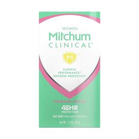 img 4 attached to 🌸 Mitchum Women Clinical Soft Solid Antiperspirant Deodorant, Powder Fresh, 1.6oz (Single Pack)