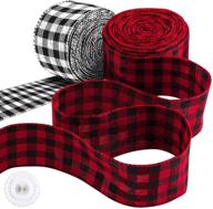🎁 decorate festive gifts with wxj13 2 rolls plaid burlap wired ribbon - ideal for christmas party decoration, diy crafts - 11 yards, 396 by 2.4 inches logo