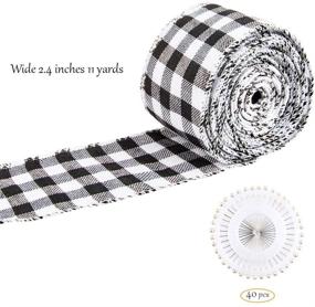 img 3 attached to 🎁 Decorate Festive Gifts with WXJ13 2 Rolls Plaid Burlap Wired Ribbon - Ideal for Christmas Party Decoration, DIY Crafts - 11 Yards, 396 by 2.4 Inches