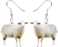 🐑 weveni acrylic cute sheep lamb earrings - dangle drop fashion jewelry for women, girls, ladies - charming & unique gift logo