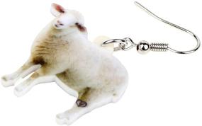 img 1 attached to 🐑 WEVENI Acrylic Cute Sheep Lamb Earrings - Dangle Drop Fashion Jewelry for Women, Girls, Ladies - Charming & Unique Gift