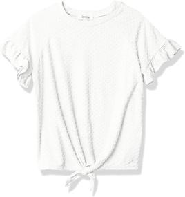 img 3 attached to SEO-Optimized Tie Front Short Sleeve Top for Girls Who Leave You Speechless