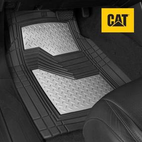 img 2 attached to 🚗 Ultimate Total Protection: Caterpillar CAT All-Weather Rubber Floor Mats | Car, Truck, SUV & Van | Black & Silver | Durable Trim-to-Fit Liners | Heavy-Duty & Odorless