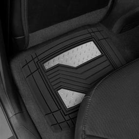 img 1 attached to 🚗 Ultimate Total Protection: Caterpillar CAT All-Weather Rubber Floor Mats | Car, Truck, SUV & Van | Black & Silver | Durable Trim-to-Fit Liners | Heavy-Duty & Odorless