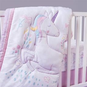 img 4 attached to 🦄 Комплект постельного белья для детской кроватки Sammy & Lou Sweet Unicorn, 4 предмета