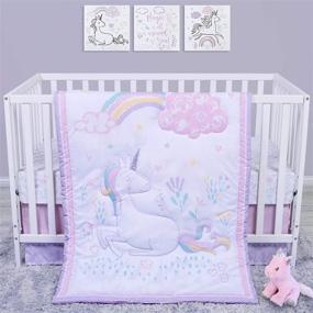 img 2 attached to 🦄 Комплект постельного белья для детской кроватки Sammy & Lou Sweet Unicorn, 4 предмета