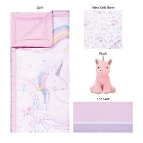 img 3 attached to 🦄 Комплект постельного белья для детской кроватки Sammy & Lou Sweet Unicorn, 4 предмета