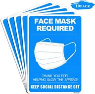 🚧 essential set of 10 blue social distancing signage decals logo