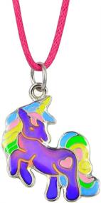 img 4 attached to Cute Unicorn Pendant Mood Necklace - Fun 🦄 Jewels for Girls - Color Change Fairy Tale Gift