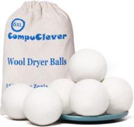 🐑 wool dryer balls organic xl 6-pack: reusable natural fabric softener | handmade dryer ball set | alternative to dryer sheets | new zealand wool for 1000+ loads | baby-friendly | reduces wrinkles & shortens drying time logo