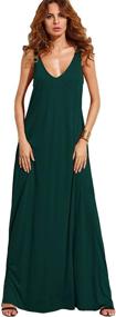 img 2 attached to 👗 Verdusa Women's Casual Sleeveless Maxi Dress with Deep V Neck for Summer Beach
