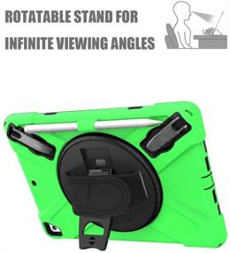 img 2 attached to 📱 ZenRich Universal iPad 9.7 inch Case - Green, with Kickstand Hand Strap and Shoulder Strap, for iPad 9.7 2017/2018, iPad Air 2, and iPad Pro 9.7 2016