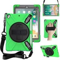 📱 zenrich universal ipad 9.7 inch case - green, with kickstand hand strap and shoulder strap, for ipad 9.7 2017/2018, ipad air 2, and ipad pro 9.7 2016 logo