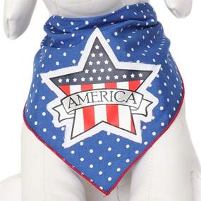 img 4 attached to 🐶 4th of July Independence Day Dog Bandanas by Tail Trends - Fits Medium to Large Sized Dogs with 100% Cotton Fabric